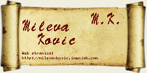 Mileva Ković vizit kartica